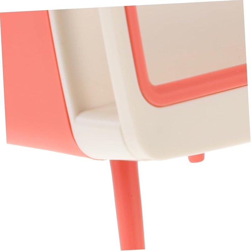 حامل علبة المناديل على شكل تلفزيون وردي، منظف مناديل المكتب لغرفة المعيشة والمكتب المنزلي - Image 4